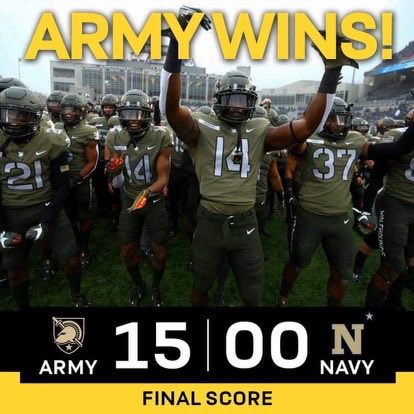 Hellhound38cav's tweet photo. We sing second! Today’s home field shutout is the fourth win for the Black Knights of USMA over the Midshipmen in the last 5 years! https://t.co/B89GS58ECt