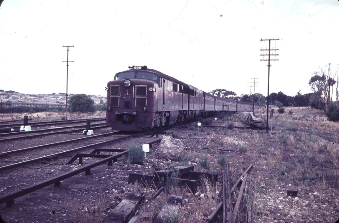 Murray Bridge Up Overland Express 905 904Weston Langford 26 December 1962 https://www.westonlangford.com/images/photo/102157/ #TheOverland