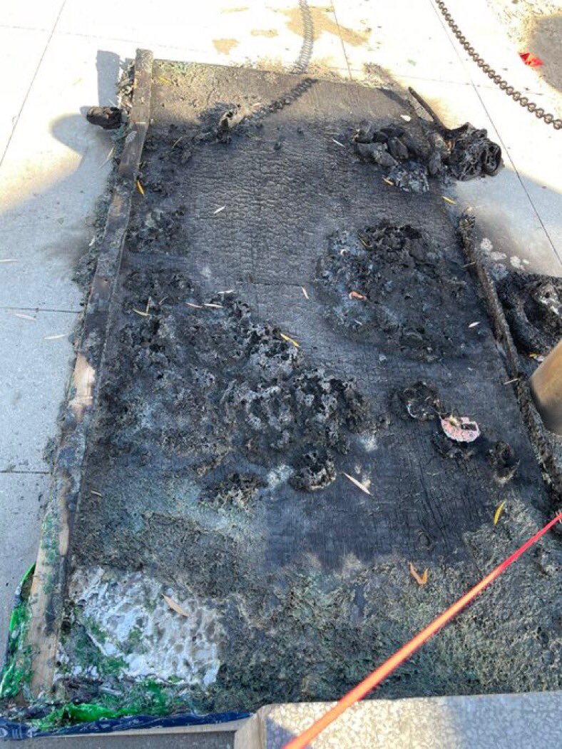 1. Last Saturday night between 9-10pm a foam dome was lit on fire at HTO Park (Queens Quay and Spadina). Right by fire station. Residents 100% sure it was started purposefully. No one in it at time or injuries. Police attended, took statements, lied to Sun to say did not.