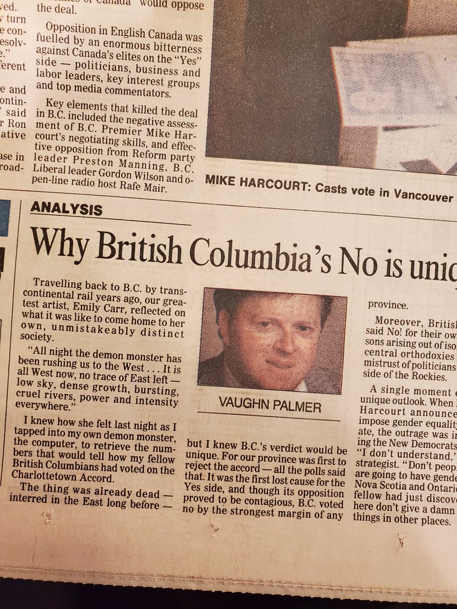 JulieJaggernath's tweet photo. @VaughnPalmer Going through a box of things my parents set aside for me. Any guesses on the date? The headline that day was "NO DEAL". https://t.co/rnAagCJxho