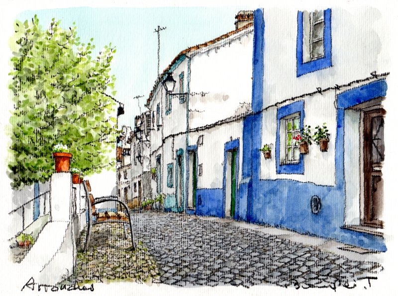 ○高橋文平 ○「アロンチェス」 ○水彩画 この水彩画の絵画のタイトル