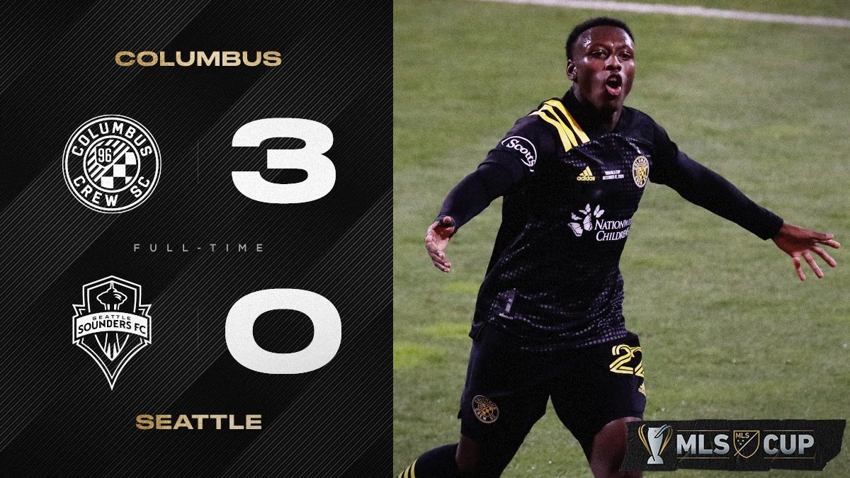 MLS's tweet photo. FT: There’s the whistle! @ColumbusCrewSC have done it! #MLSCup https://t.co/IOFBMuvR72
