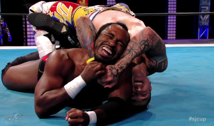 UltraLiger's tweet photo. @MegaTJP puts ACH in the #MutaLock
#sjcup https://t.co/HEs055a3Kc