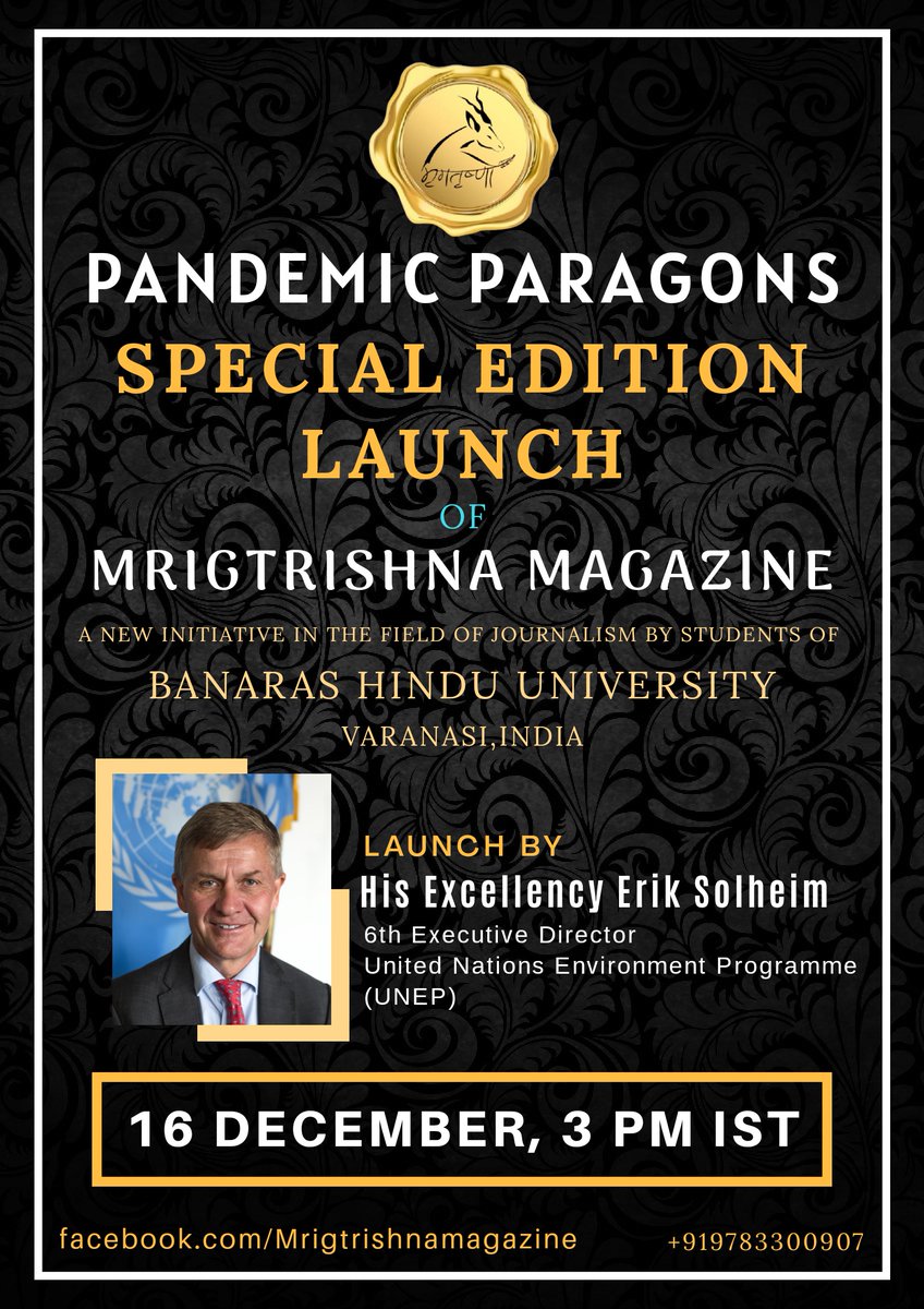 ErikSolheim's tweet photo. The pandemic has mobilized the best in humans. Lets celebrate this spirit!
Students from Benares University in Varanasi, India 🇮🇳 has collected numerous stories of bravery and solidarity
Please join me in dialogue with @MrigtrishnaMag 16 December at 1500!

https://t.co/AS8f0jfo8a https://t.co/D47ATU6vtH