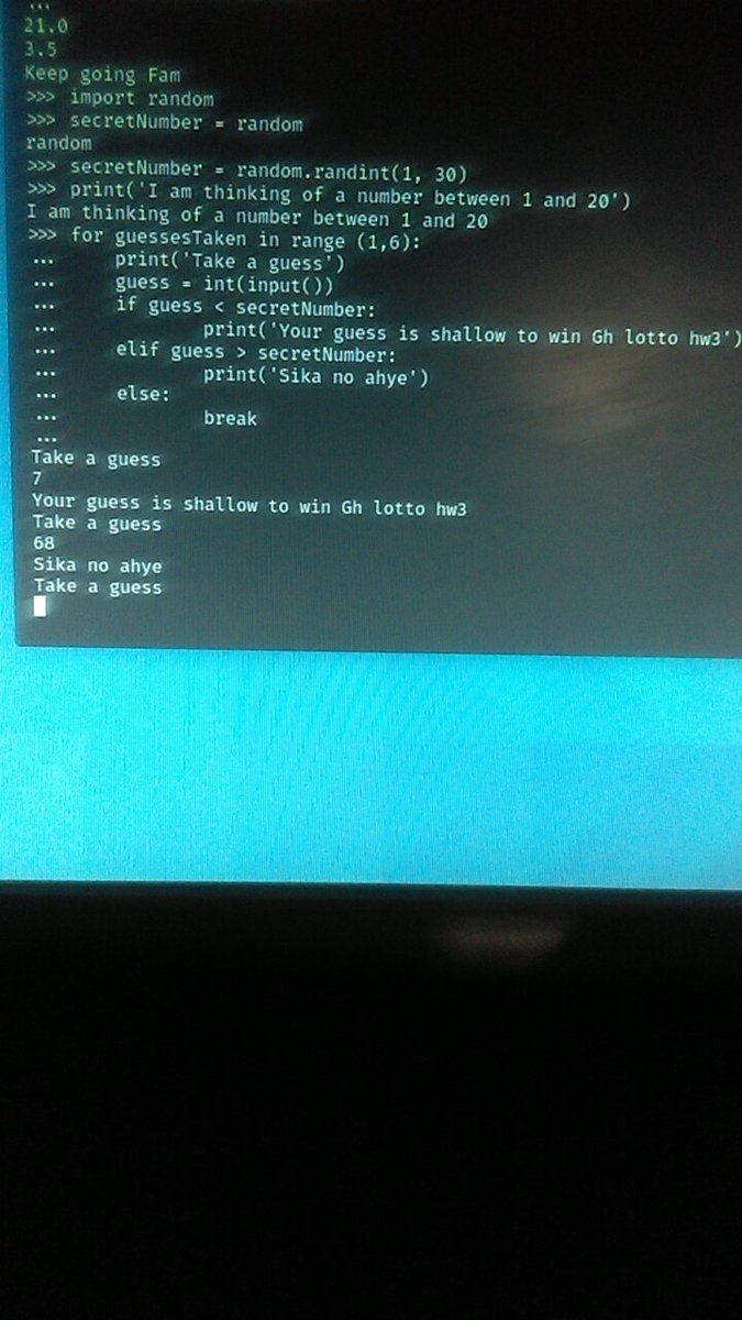 BraKoose's tweet image. With my hobbies at staking lottery with random numbers. I just made a funny Python functions programs to speak to intentions where to stake the number or not.
Still Day1
Doing a few recap
#100DaysOfCode
#AutomatetHeboRingstUffwithpython
#DataScience
#MachineLearning
