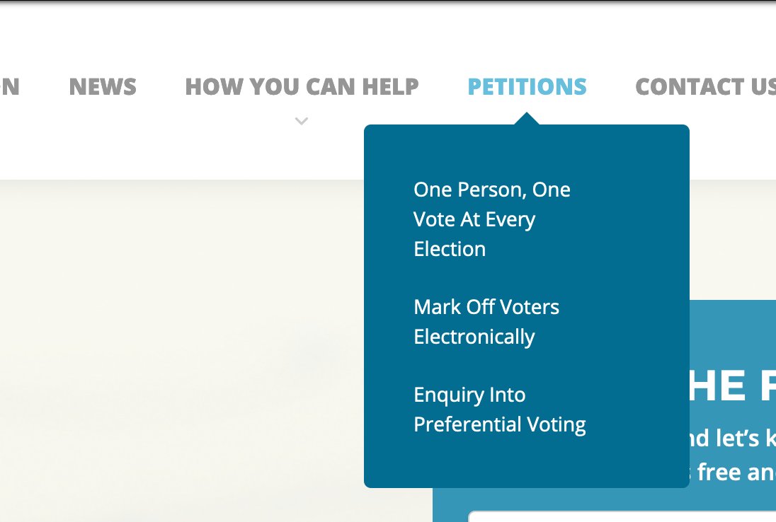 Never heard of it? Ah but this website has.They call themselves voteaustraliadotorgYou can find them on the socials as well, and all with that lovely professional looking finish.And it appears they want EXACTLY the same five things the Morrison govt are trying to legislate.