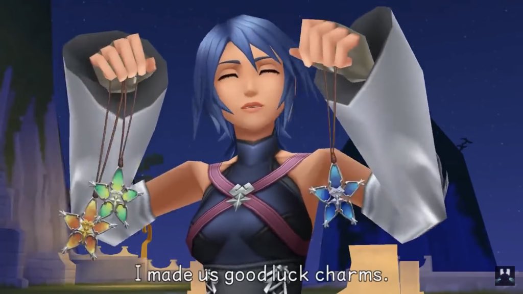 Then we get to BBS, and another view of the paopu is shown to us. Aqua states that the fruit represents an unbreakable connection and makes charms for her friends inspired by it.