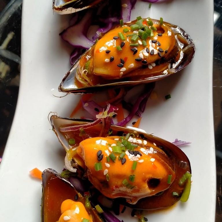 #mejillones con #vinagreta #thai 
#glutenfree #singluten #gourmet #pasion