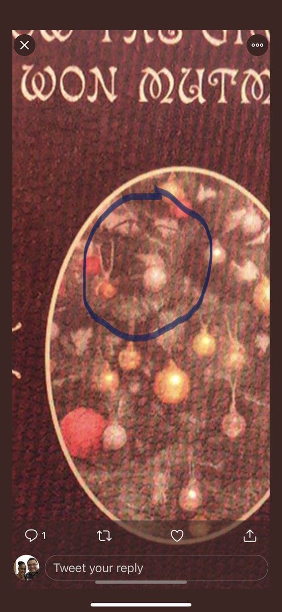 JamesAnthony213's tweet photo. @Zirksee idk if anyone figured it out yet, but hear me out...

Reggie Whites #92 in the green Wreath at the top right

Sean Taylor’s T on the present

Drew Brees #9 at the top left

And Brian Orakpos (Grouch) #98 around the ornaments on the book. https://t.co/gLDUouzp5o