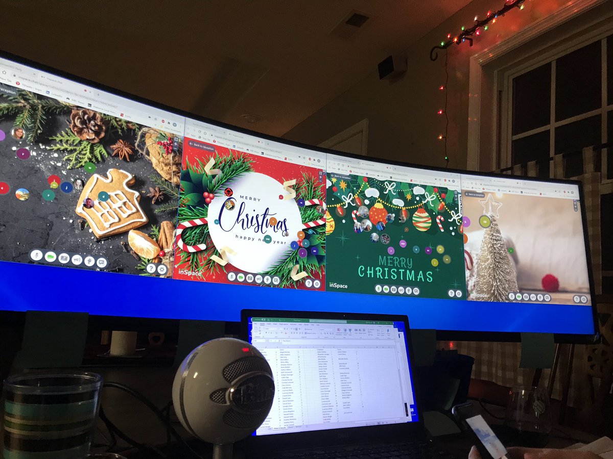 OptimalGeoInc's tweet photo. Optimal GEO’s 2020 Christmas party being held.  Great new technology!  Prizes given to our employees and guests - TVs, a 49” curved computer monitor, Roombas, Pay your bill of choice, and many gift cards.  Great time! #FlyTheOptimalFlag https://t.co/rtLX6FoJK7
