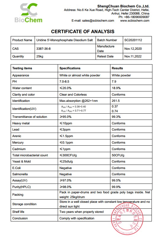 5'-Uridine monophosphate disodium salt by Nootropicsorigin,bulk in stock for sale.