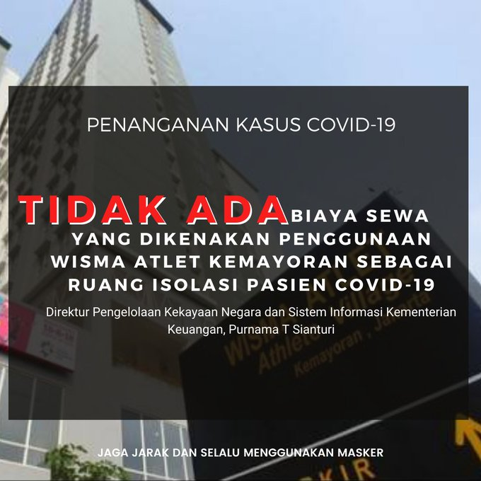 shantiaulia14's tweet photo. tidak ada biaya sewa bagi pasien corona semua gratis. jadi engga ada tambahan beban deh

#DisiplinTerapkan3M 
#CoronaVirusUpdates 
#pandemic 17 M Polisi
Ahok Habib Rizieq Ditahan #TindakTegasPengacauBangsa Polda Metro Jaya #IndonesiaBebasCovid #malamjumat #BelaNegaraBukanRiziq https://t.co/WEkixyZm2D
