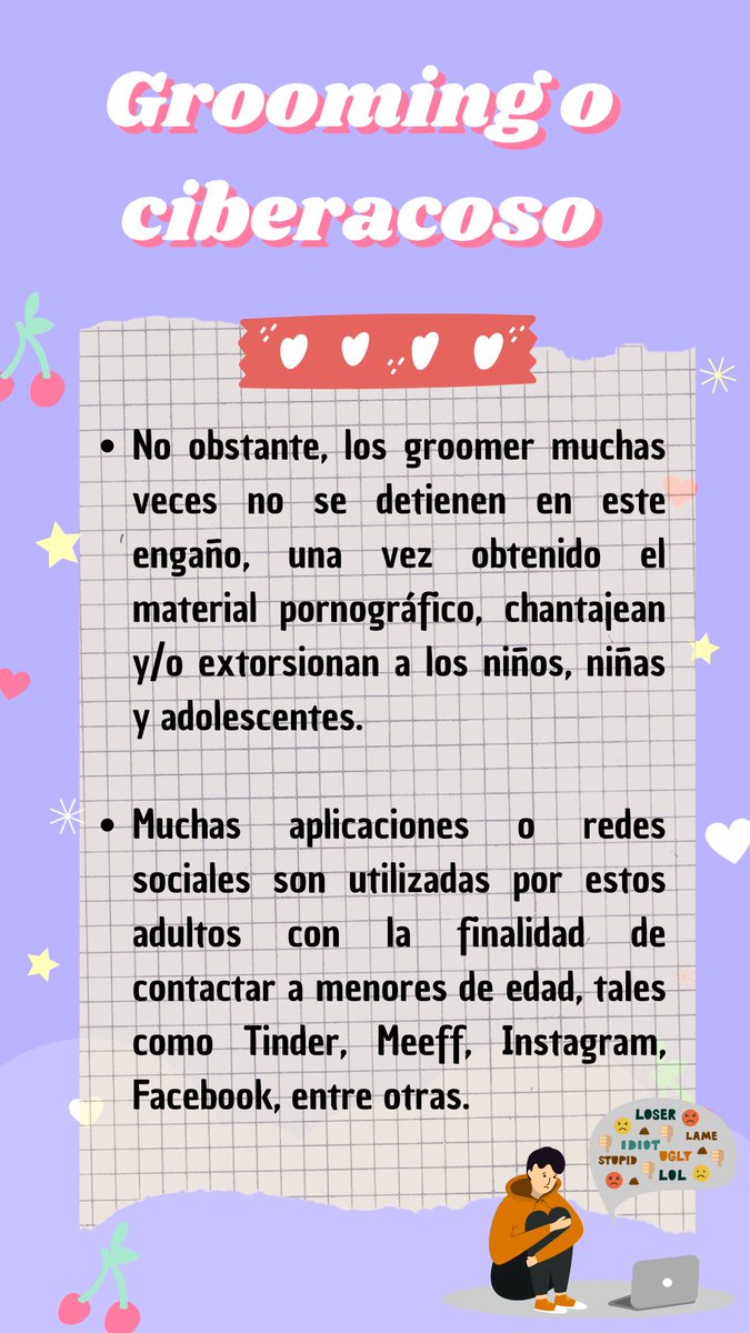 BTS_AHC_SPN's tweet photo. Hablemos sobre grooming, o también conocido como ciberacoso, sin embargo, no es similar al que vimos la semana pasada, ¿quieres saber por qué? 👀

Léelo a continuación: 

#AHCInforma #DominGoGo #BTS_AHC_SPN https://t.co/pjLocDoXL9