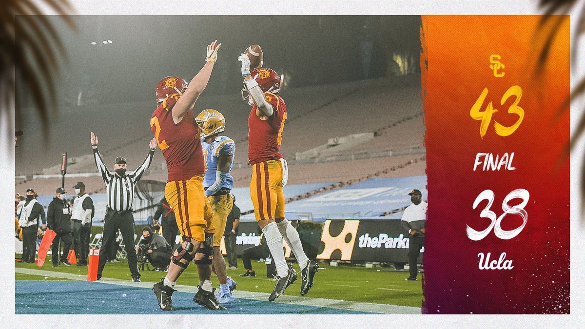 We’re not finished. 

See you Friday.

USC 43 | UCLA 38

#FightOn✌️