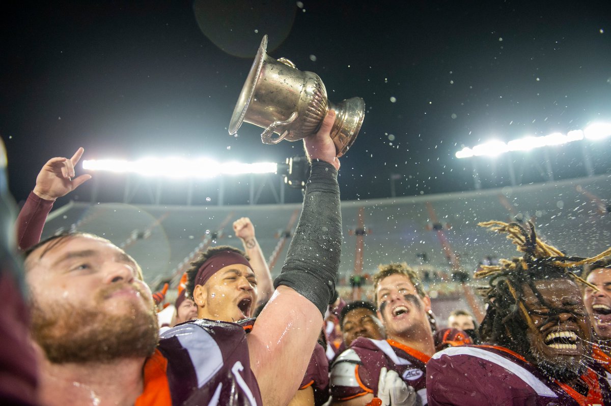 HokiesFB's tweet photo. Feels good to get it back 🏆

#HardHatMentality 👷🏽‍♂️ https://t.co/xM0V3esEEi