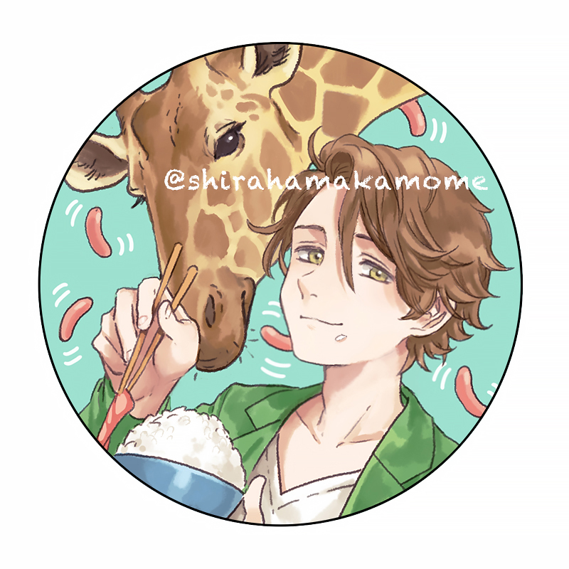 1boy brown hair male focus rice food on face food bowl  illustration images