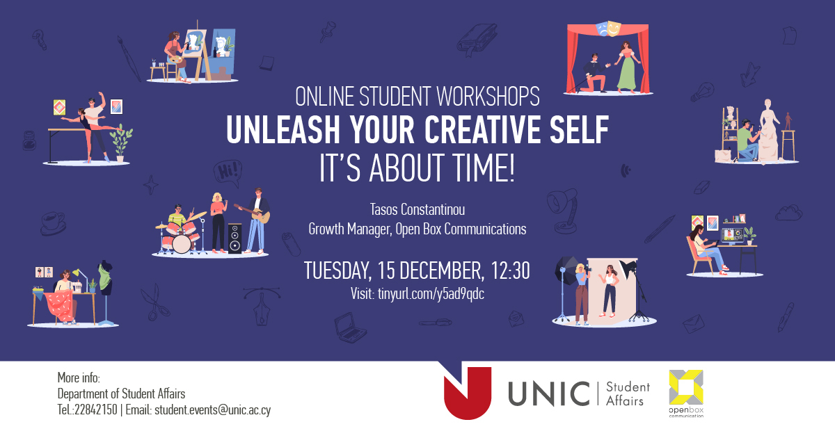 UNIC_ENG's tweet photo. Join this #online workshop and #unleash your #creativeself!
Get #inspired and find amusing ways to spend your time โcreativelyโ, escape your comfort zone and start being #creative!
๐
15 Dec at 12.30
Learn more ๐ https://t.co/tGM9n4QhwA https://t.co/MsdlCcEsQl