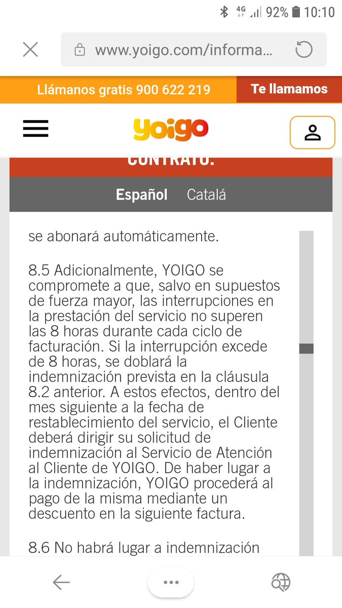 Albertopegu1's tweet photo. @BelindaMC23 @yoigo Belinda,lee el punto 8.5 del contrato,por lo menos que se vean obligados a compensar. https://t.co/pmHdkwLjbX