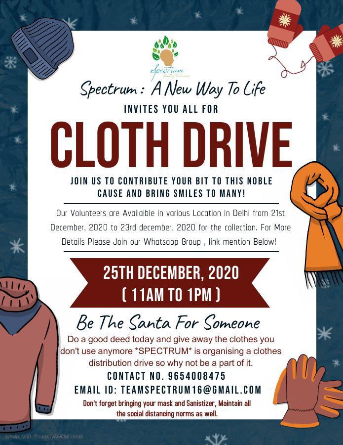 spectrum_way's tweet photo. THIS CHRISTMAS BE THE SANTA FOR SOMEONE
For More Details Please join Our WhatsApp Group link mention Below:
https://t.co/lzXx3poDqi
or,Ayush Ranjan Jha: 9654008475
#Spectrumtweets
#Christmas
#ClothDrive https://t.co/evd9gvU7lZ