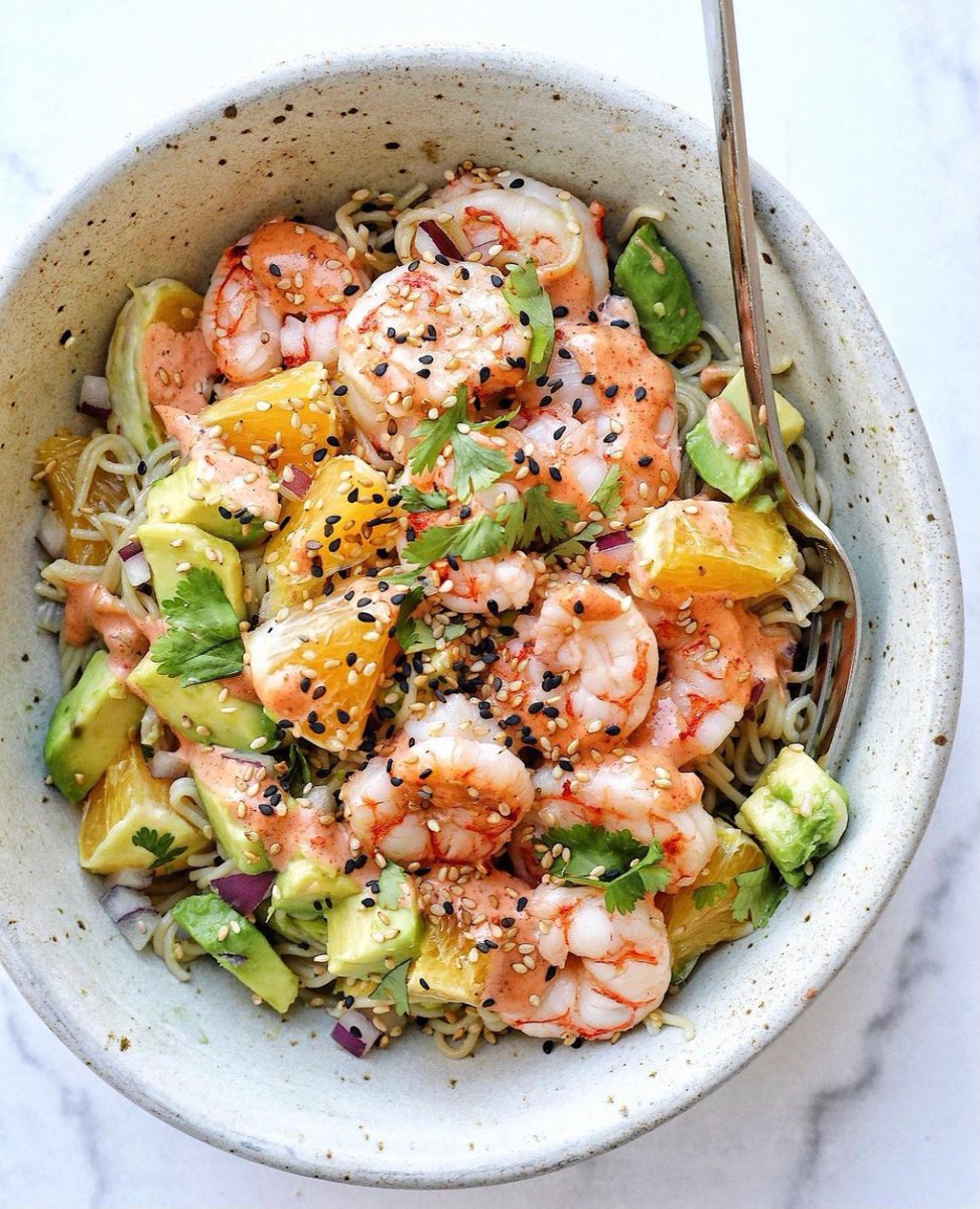 probioticsone's tweet photo. YUM! This citrus shrimp noodle bowl by @kalememaybe looks delish 🤤 https://t.co/aQaAKFM4kT