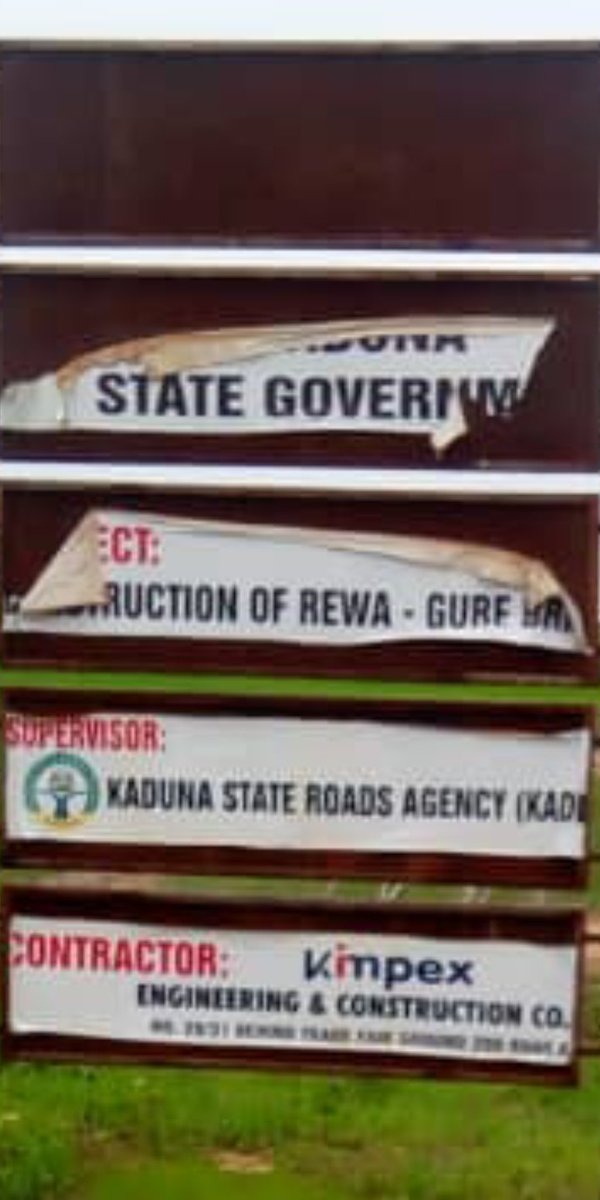 TrackaNG's tweet photo. Dear Gov @elrufai

This is an ABANDONED multi million naira Rewa bridge construction, Lere LGA, Kaduna State. 

Awarded to Kinpex Engineering &amp; Con. co. 

ABANDONED since 2018.

Kindly reach out to the relevant agencies to do the needful. 

Residents in dire need of the bridge https://t.co/nAsjSfnNQk