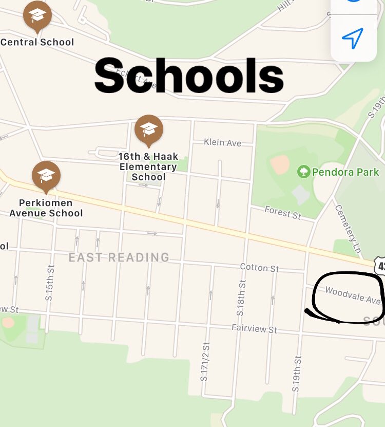 swiftieboston's tweet photo. HELLO! In Reading, PA where Taylor grew up I just found a Methodist Church and a few schools right by WOODVALE AVE. 

"I parkеd my car right between the Methodist
And thе school that used to be ours" - 'tis the damn season

I AM TERRIFIED 🤯 https://t.co/OCrUM3W0gV
