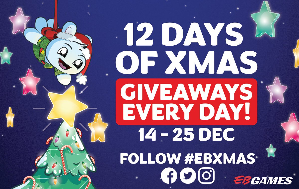 EBGamesAus's tweet image. The EB Games 12 Days of Xmas is BACK and this year we have some INCREDIBLE prizes!

From 14 - 25 December, we'll be giving away amazing prizes on our Facebook, Twitter and Instagram!

Follow us and #EBXmas for your chance to WIN! It's the most wonderful time of the year!