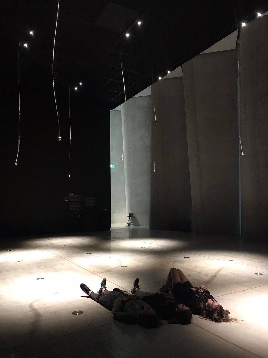 HelenHaine's tweet photo. Introduced my girls to Len Lye’s kinetic works for the first time today @GovettBrewster
Their reaction was visceral - interacting by lying prone to better absorb the movement.
#SkySnakes
#LenLye https://t.co/IgQb7ekqdE