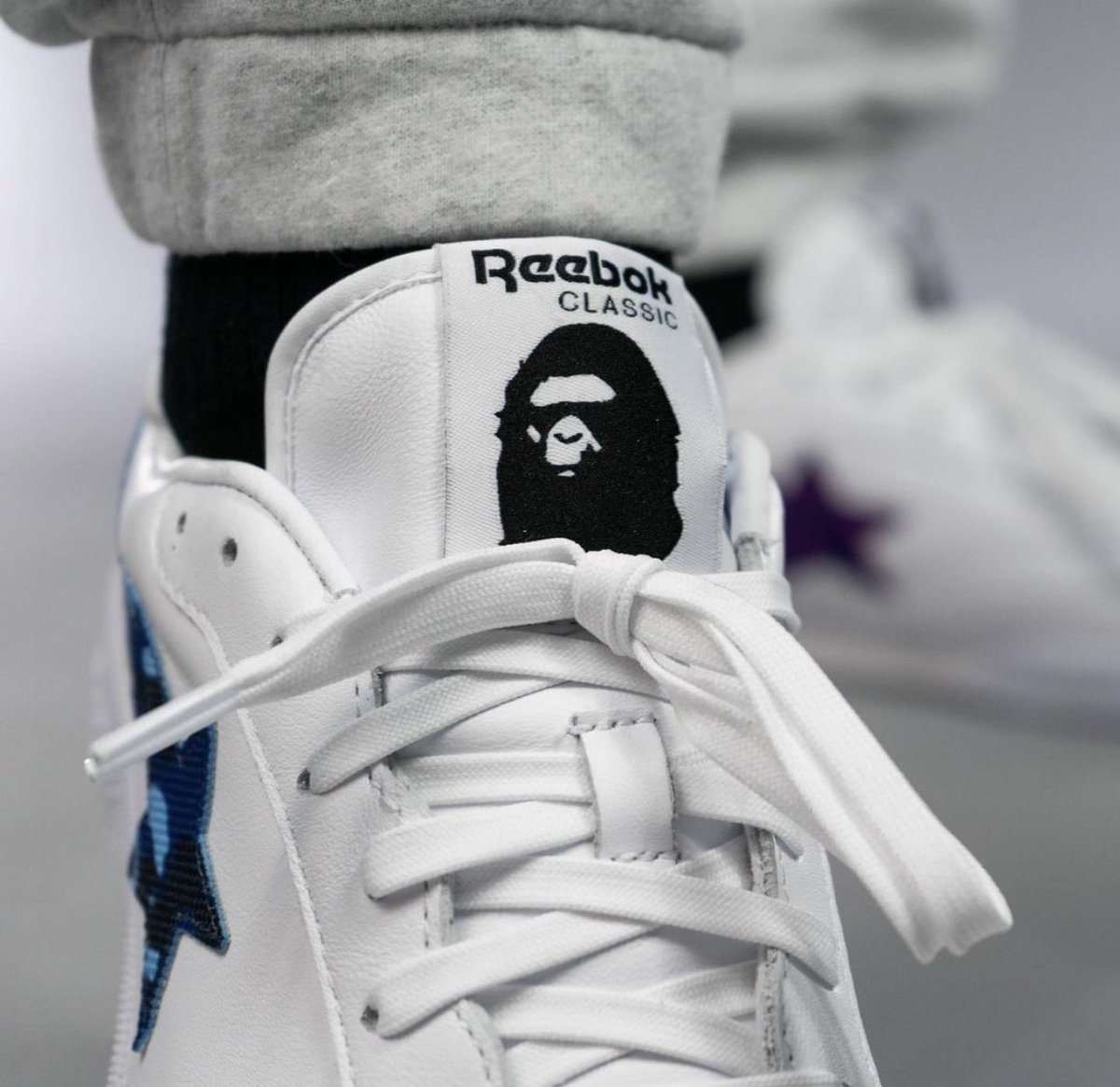 SBDetroit's tweet photo. How the Bape x Reebok Club C “Bapesta” looks on-feet https://t.co/blKqww4Y3H https://t.co/E3gDbZcCem