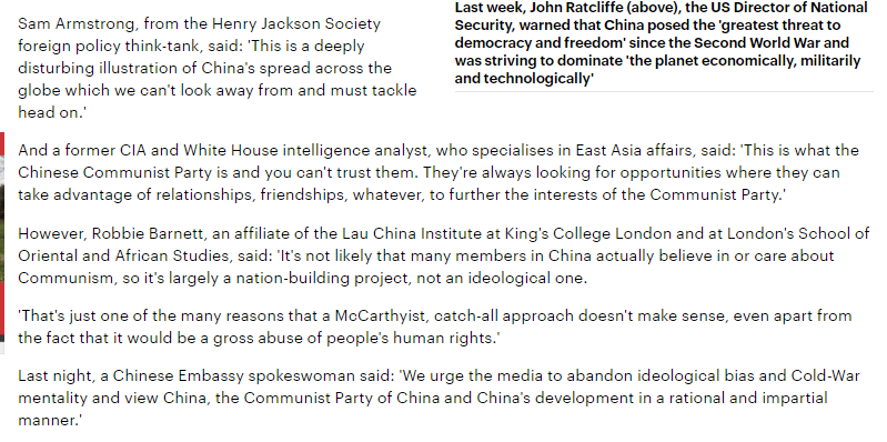 'This is what the Chinese Communist Party is and you can't trust them. They're always looking for opportunities where they can take advantage of relationships, friendships, whatever, to further the interests of the Communist Party.'