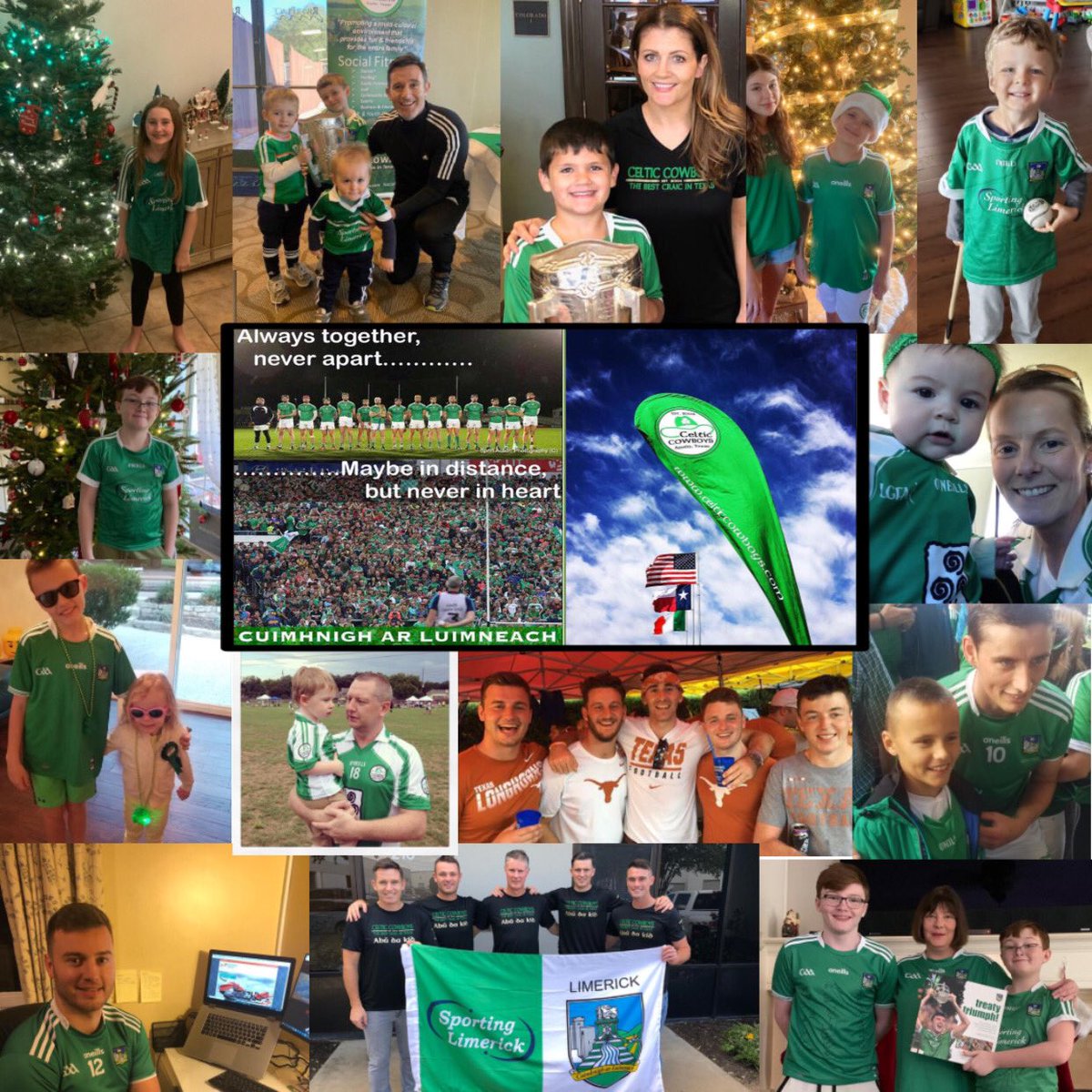Doaby7's tweet photo. Abu da Kid!
Austin is gone green for the wknd. Luimneach Abu. Best of luck to all the lads. @CelticCowboys @LimerickGAAzine @LimerickCLG #fanwall 
#bestseatinthehouse https://t.co/t9JIYQGpOl