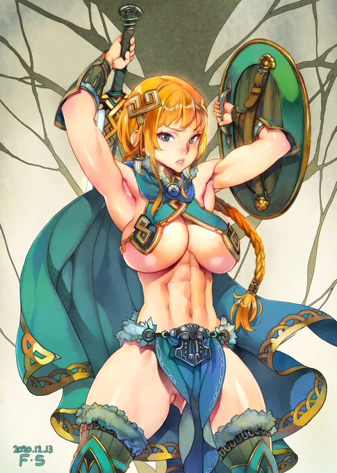 ヴァイキング娘 #オリジナル #女の子 #筋肉娘 #三つ編み #女戦士 https://t.co/RI5MlOLnoq 