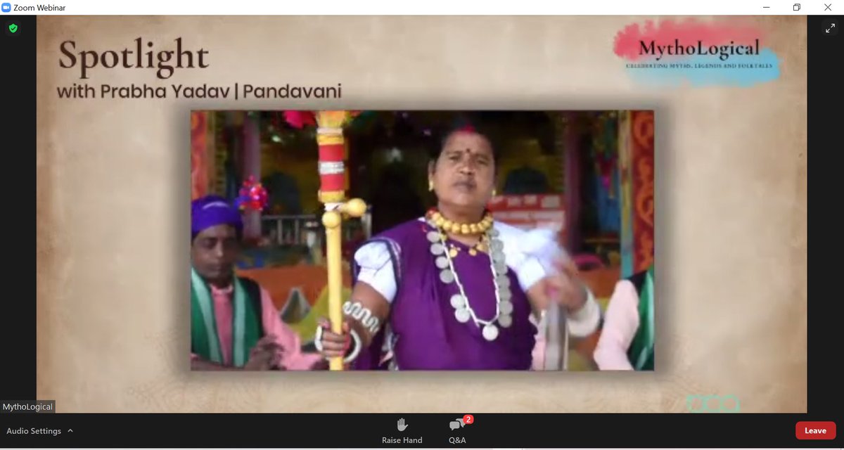 The Mahabharata comes alive in this folk rendition. 
Listen now at #MythoLogical!

#epics #mahabharata #Draupadi #Pandavani #Bhima  #vastraharan #gameofdice #performance #folksong
 #mythfest2020