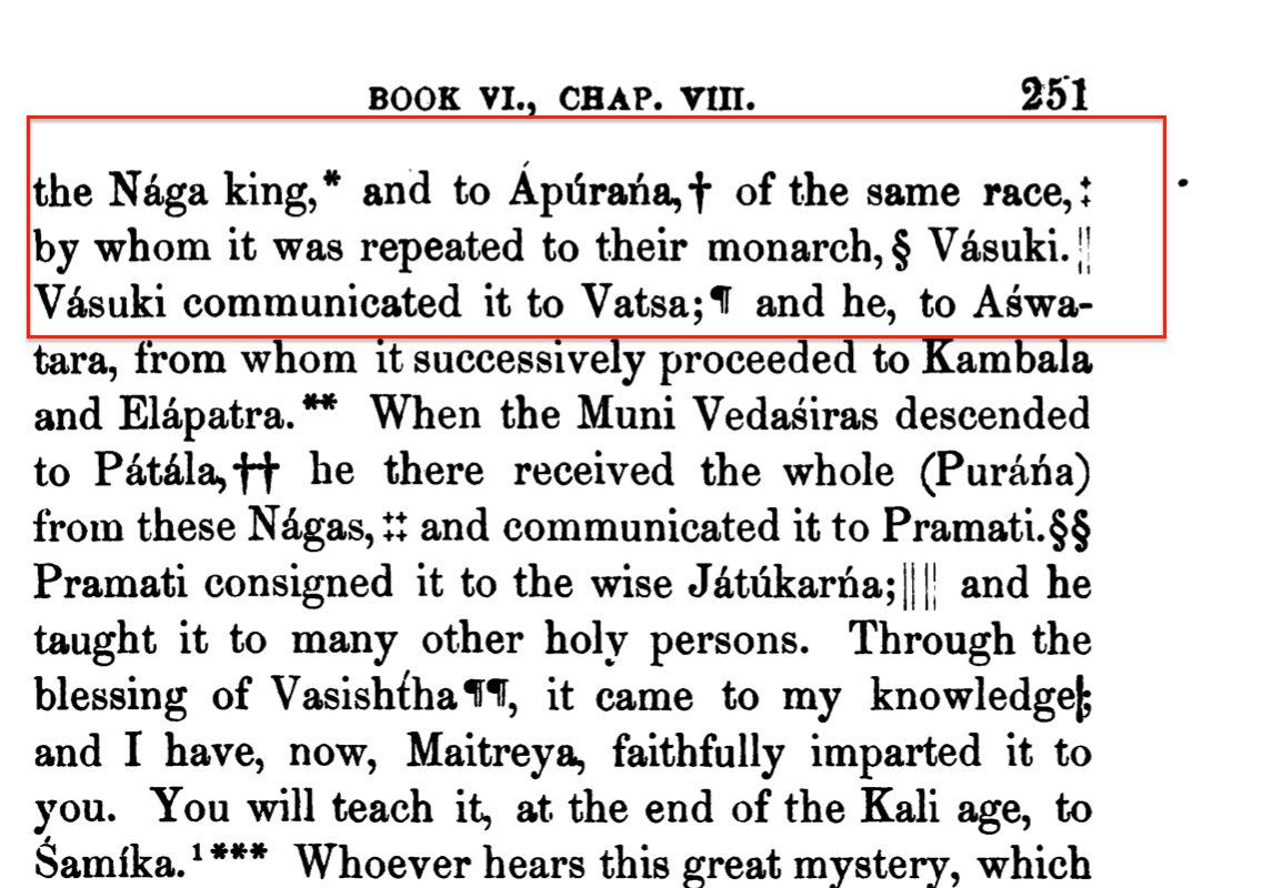 Vasuki was also one of the few who heard Vishnu Purana from his brothers Dhritarashtra and Apurana. This is captured in Vishnu Purana, Skanda 6, Chapter 8 as below7/