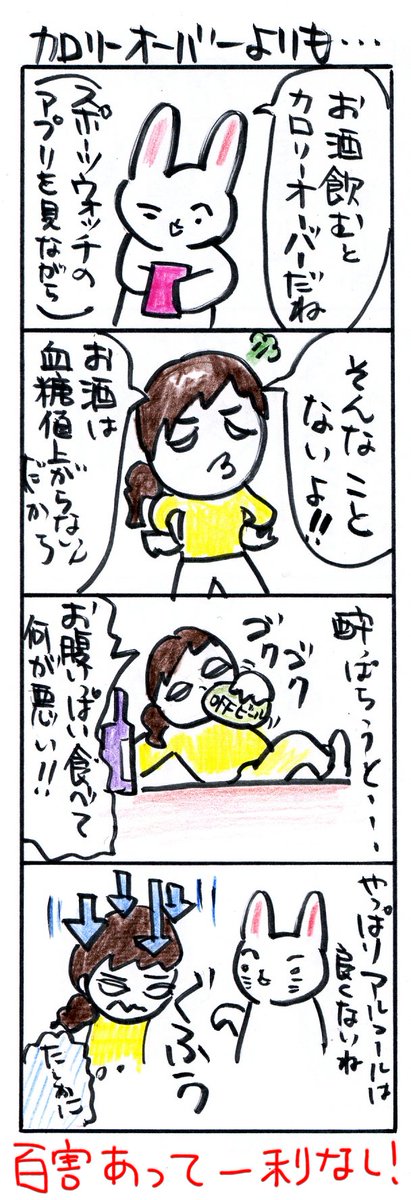 #四コマ漫画
#カロリーオーバーよりも 