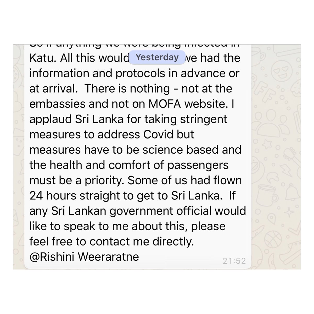 Dailymirror_SL's tweet photo. A statement from Rishini Weeraratne pertaining to a message that is widely being shared on WhatsApp.
#FakeNews #CombatingFakeNews https://t.co/z4WyWZMItH