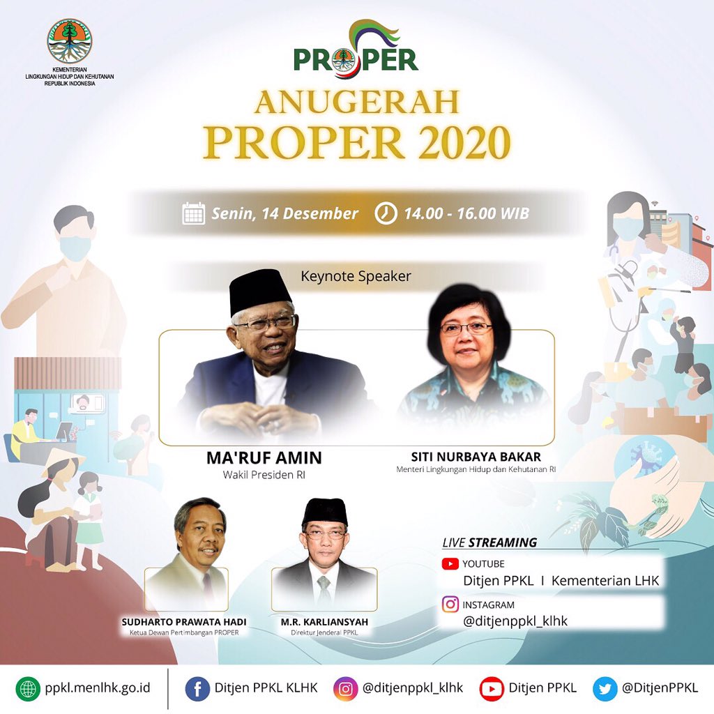 kemenhut_ri's tweet photo. Saksikan Anugerah #PROPER2020 untuk industri yang telah taat dan berkinerja baik dalam mengelola lingkungan pada:
🗓️ : Senin, 14 Desember 2020
⏰ : 14.00 - 16.00 WIB
💻 : Live Streaming
📍 : YouTube Kementerian LHK dan DITJEN PPKL
📍 : Instagram #KLHK dan @ditjenppkl_klhk https://t.co/OYsoj1J9Gh