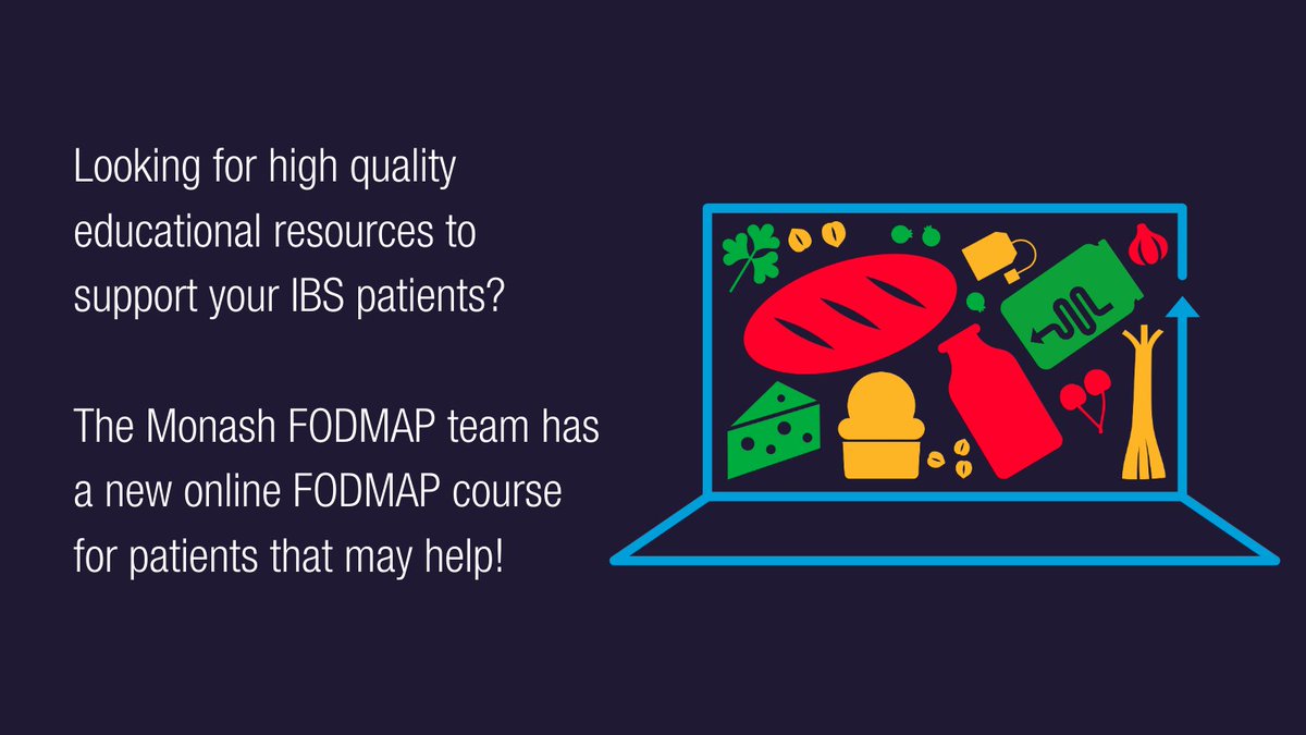 functionalguts's tweet image. NEW FODMAP Course for patients!

The Monash FODMAP team have developed a course for patients suffering from IBS and looking to undertake a Low FODMAP diet. 
#functionalgut #mensdietician