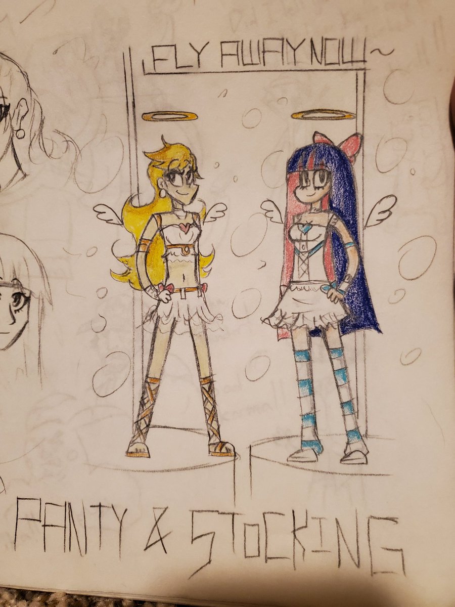 BRUH THUS WAS DEF 2010 I FOUND THE OLD PANTY AND STOCKING DOODLES HAHAHA 
