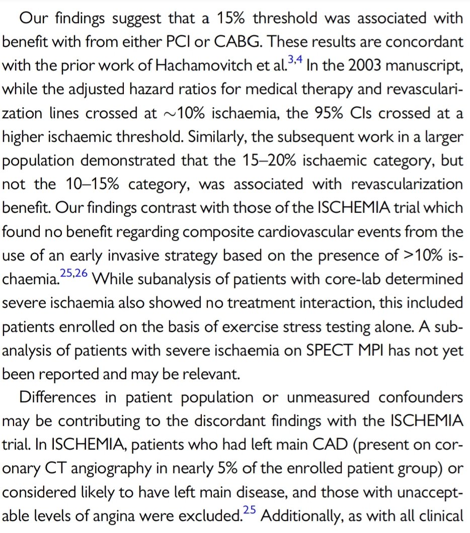  #EACVIBestof2020 In Discussion, authors offer reasons why the results may differ from ISCHEMIA. I don't get it! You've just had a large, international multicentre RCT using Core-Labs for imaging, state-of-the-art CTCA and OMT...and people are trying to question it with this?!