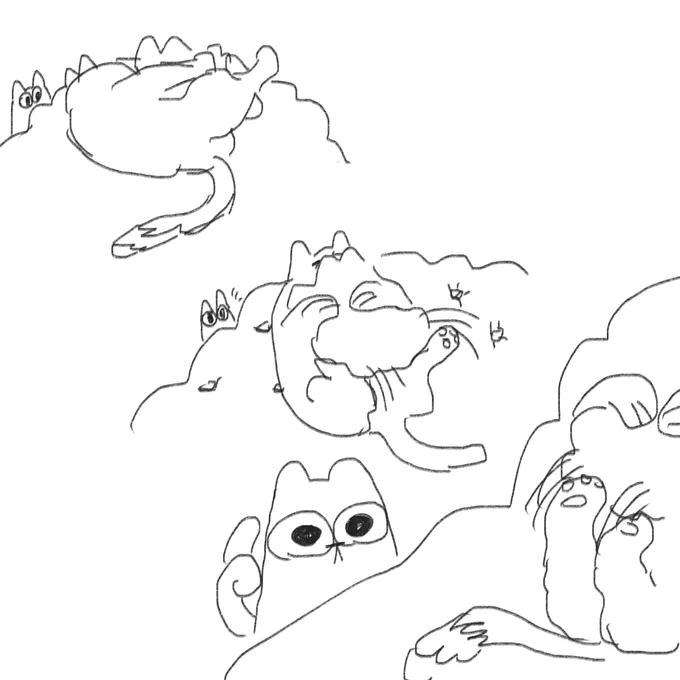 had to stop drawing a comic im working on to do this, my cats were doing this right in front of me and i thought it was funny 