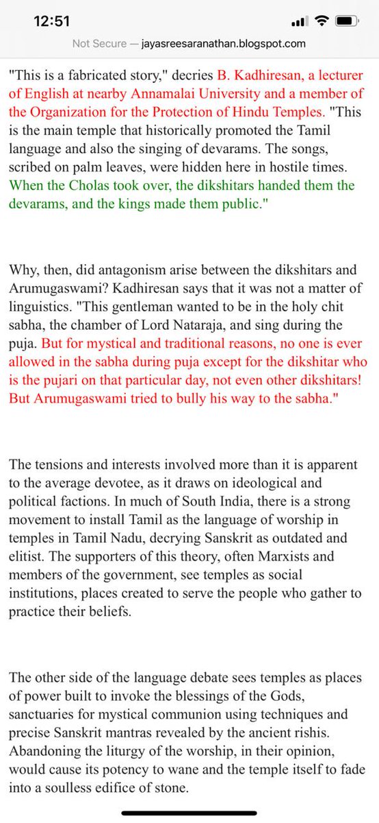 It was started by Arumugamswami who wanted exclusivity to sing in the temple and get paid, when that exclusivity was denied, he painted the Dikshidars in bd light. Hence this propaganda.