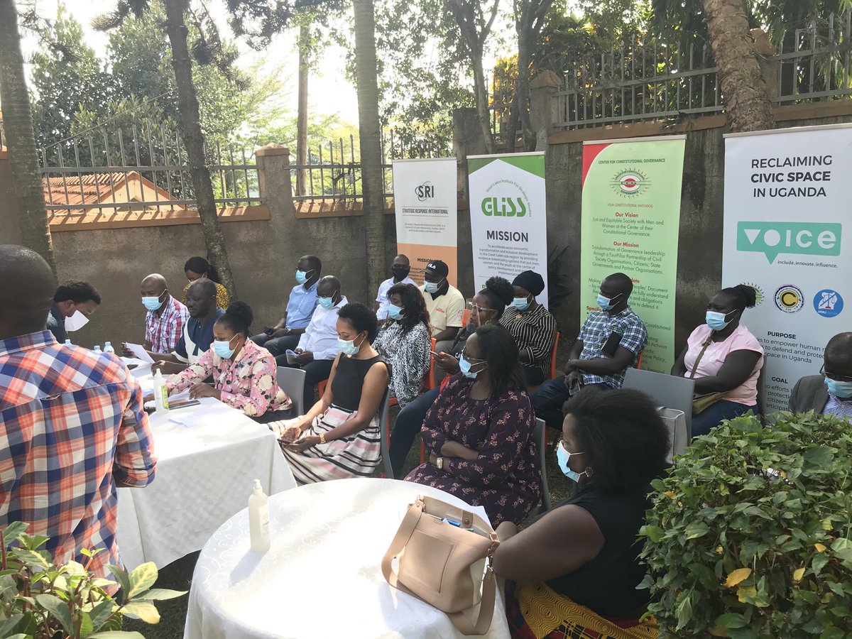 We are at a presser to stand in solidarity with Civil Society Organizations, and condemn the attacks by the state intended to cripple them. The accounts of UWONET and UG NGO Forum have been frozen in a brazen attempt to disrupt critical work that CSOs undertake. #CivicSpaceUG