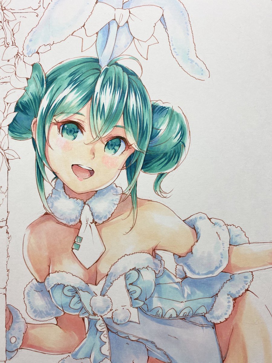 初音ミク 「うーさー? 」|MayoRiyo まよりよのイラスト