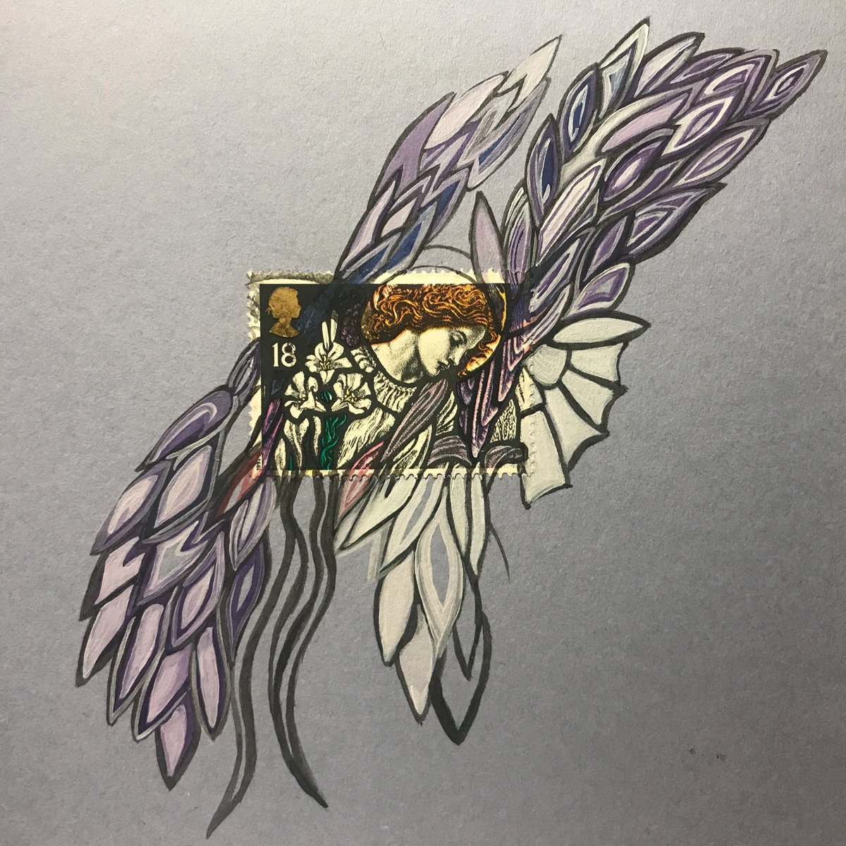 I have unique artwork to show you…
Work in Progress, 
Beautiful Angel, Christmas 1992 stamp 
#christmas #christmasangel #1992 #holisticart #angelart #stampangels #PeaceAndLove #peaceful #religious #allsaintschurch