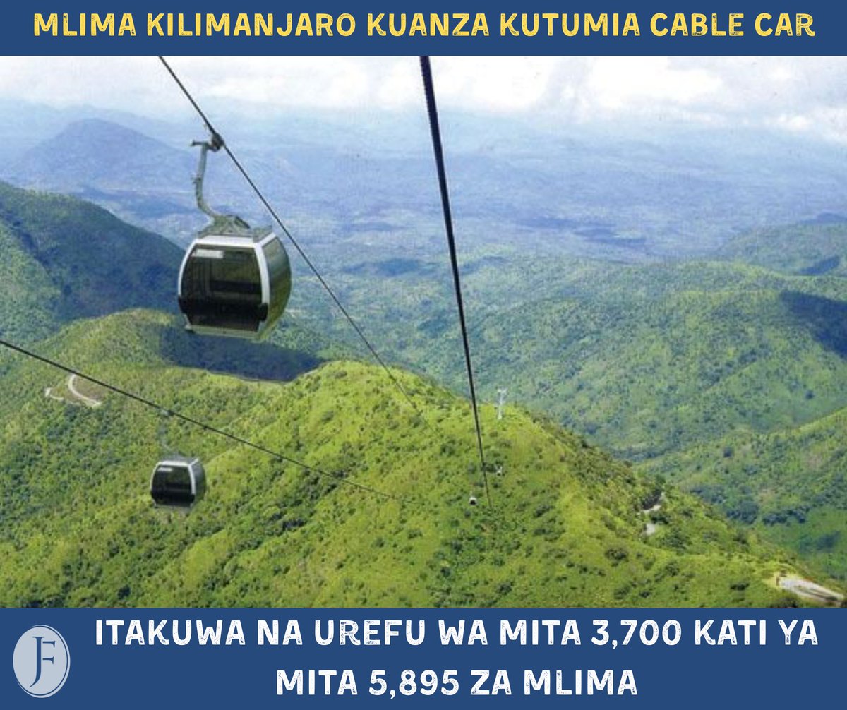JamiiForums's tweet photo. TANAPA KUANZA KUWEKA 'CABLE CAR' MLIMA KILIMANJARO

- Cable Car itaanzia karibu na Geti la Machame la kupandia Mlima #Kilimanjaro na kuishia Uwanda wa Shira

- Itakuwa na Urefu wa mita 3,700 kati ya 5,895 za Mlima na haitafika kwenye Kilele

Soma - https://t.co/muiBlBkqYj
#JFLeo https://t.co/GLr6HWu62v