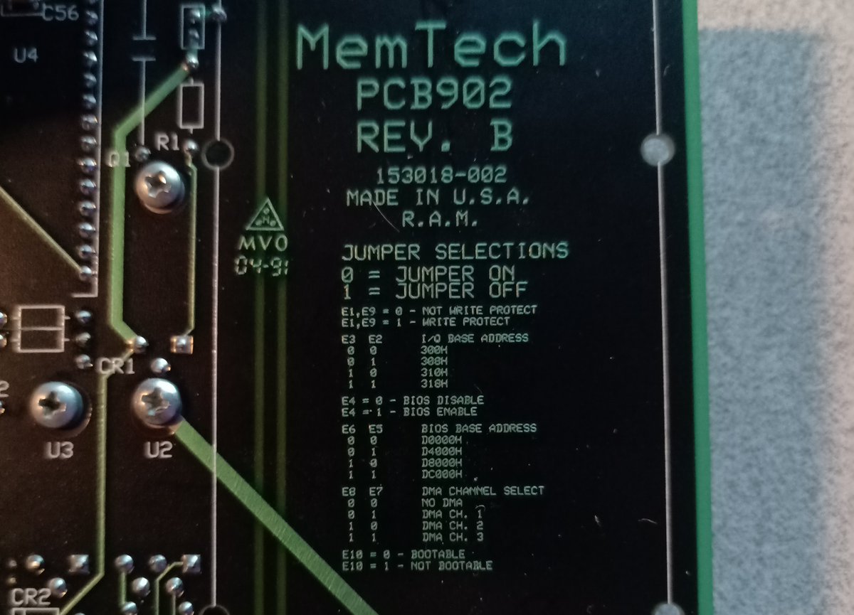 And we've got info! Kinda.It's got IO, a BIOS, DMA, and it's... bootable?Wait.Is this a hard drive? Let's search that name: MemTech PCB902