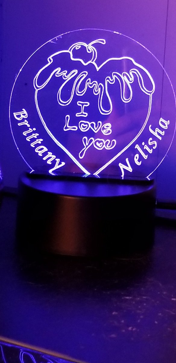 WonderfallC's tweet photo. Another custom made nightlight set on an LED 16 color base. This unique design was engraved on a 4.5" 1/16th acrylic blank. #SmallBusiness #familybiz #cricut #acrylic #acryliccrafts #nightlight https://t.co/BOmrsZnyrA