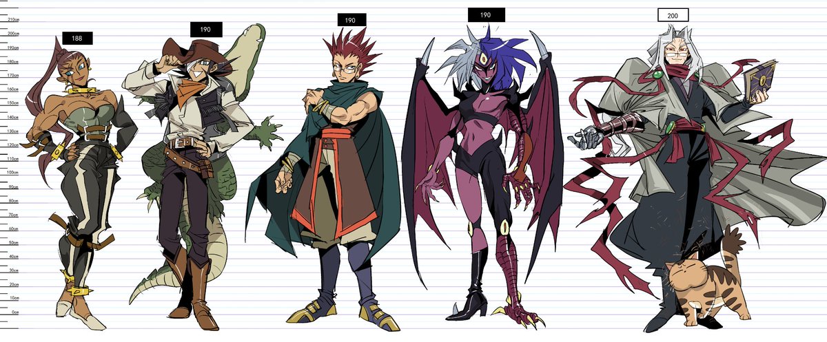 身高表画完自己做参考用（…）累的我跟孙子似的
白框是我找到有官方数据的，黑框子是按漫画数据和动画对比猜的大概
爱德和美寿知有对比没数据，吹雪和外校四人只有漫画数据