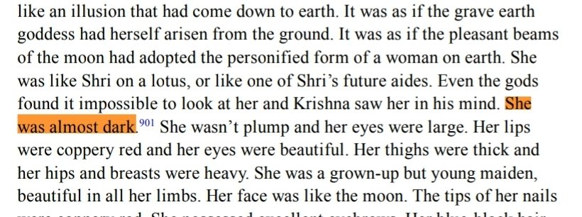 Rukmini was dark skinned (SS from Harivansha Purana) She is described as "Dark and beautiful"